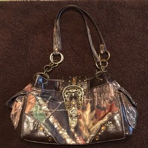 Western Camouflage and Rhinestone Purse